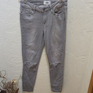 PAIGE Women's Light Gray Skinny Jeans - Verduga Ankle